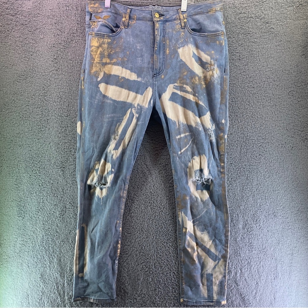 Robin's Jean Long Flap Motaro Mens Size 36 Distressed Stylish Made In The USA